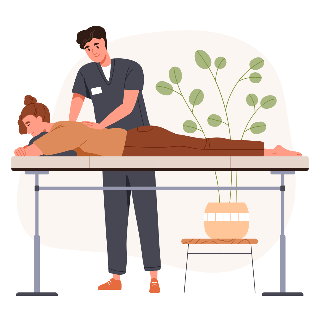 Therapeut massiert Patienten